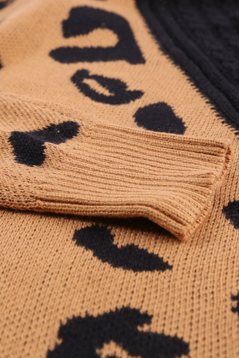 Leopard Block Turtleneck Sweater