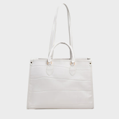 PU Leather Tote Bag White One Size