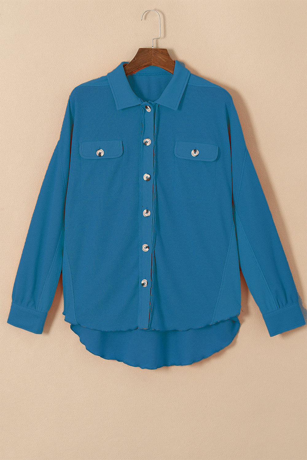 Button Up Long Sleeve Shirt Dark Blue