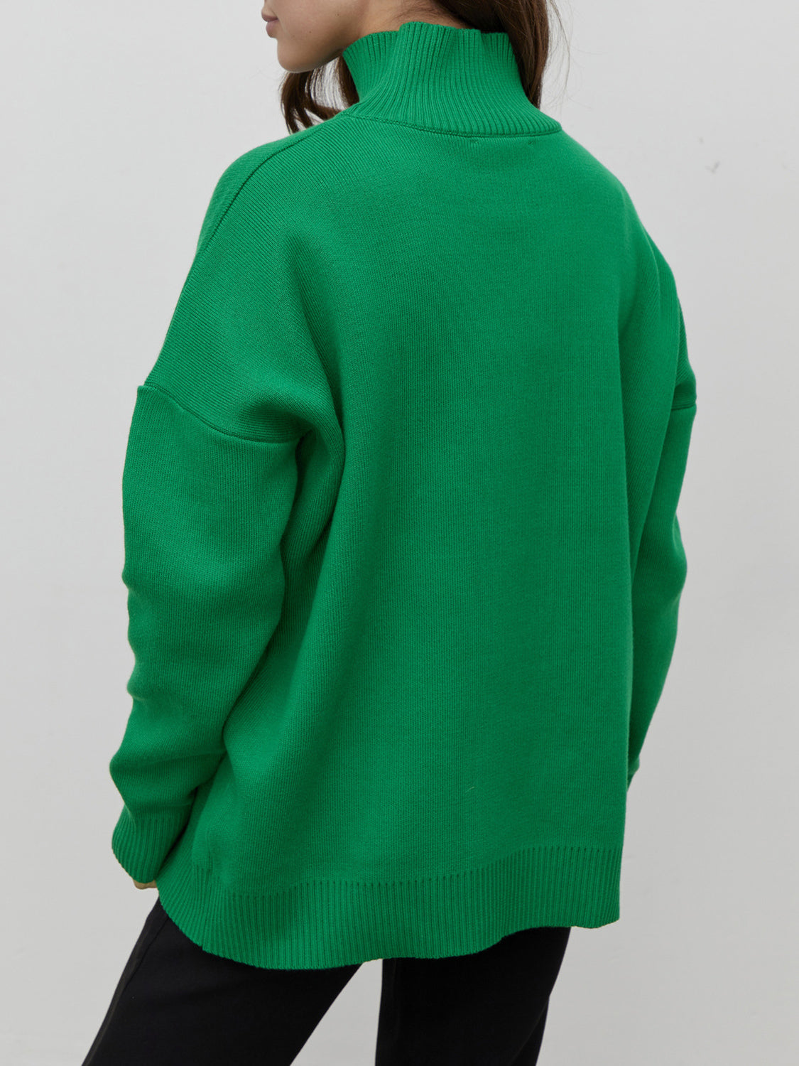 Mock Neck Dropped Shoulder Sweater