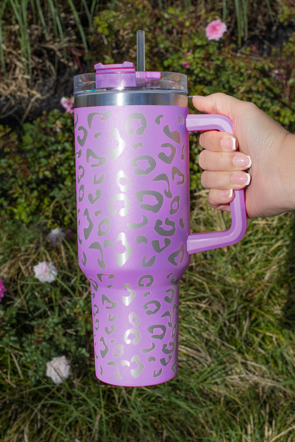 Purple Leopard Spotted 304 Stainless Double Insulated Cup 40oz