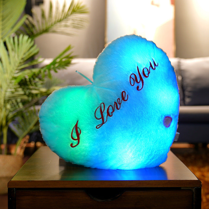 Luminous Pillow Colorful Body Pillow Blue heart