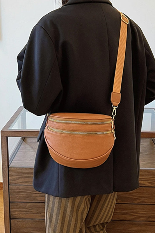 Zenana Vegan Leather Multi Pocket Crossbody Bag - Thandynie