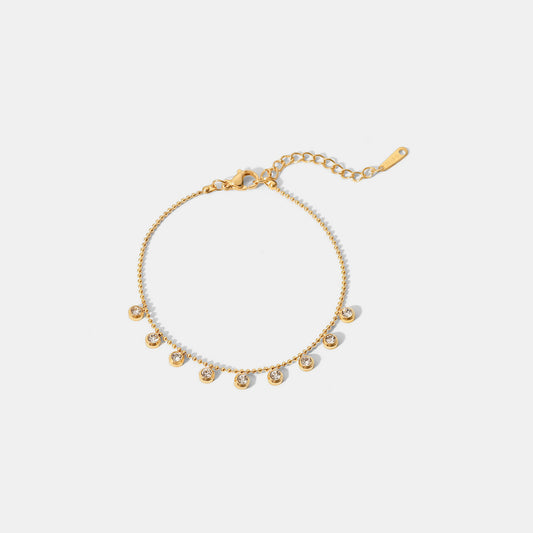 Zircon 18K Gold-Plated Stainless Steel Bracelet - Thandynie