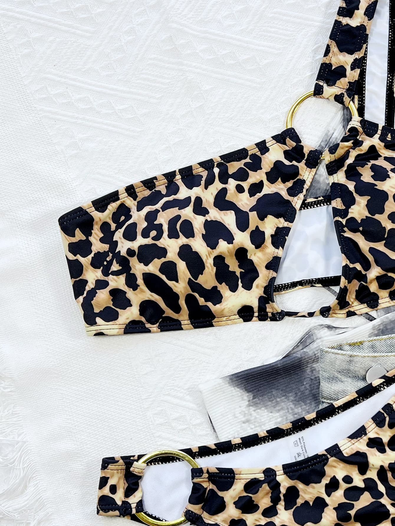 Leopard One-Shoulder Bikini Set - Thandynie