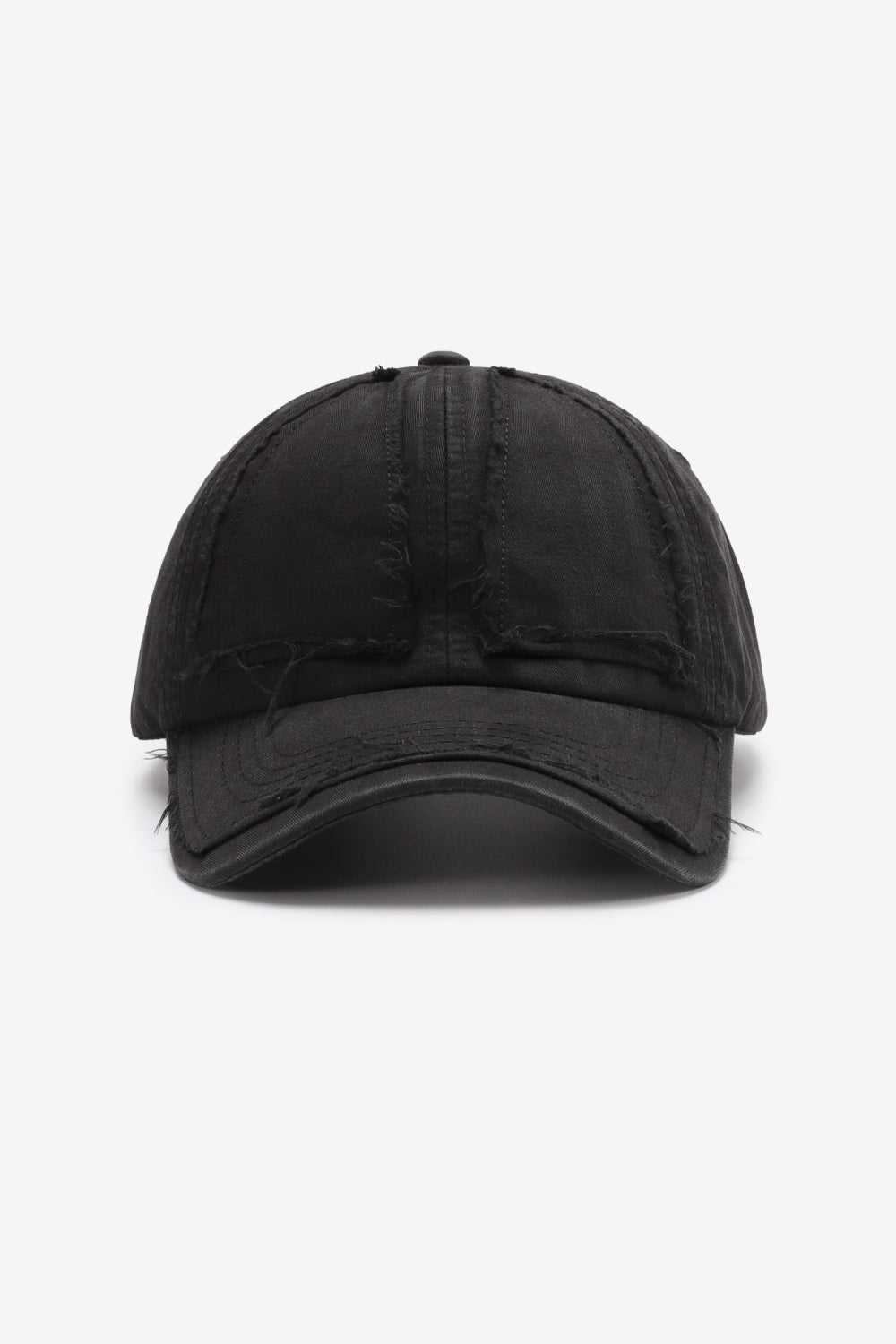 Distressed Adjustable Baseball Cap Black One Size