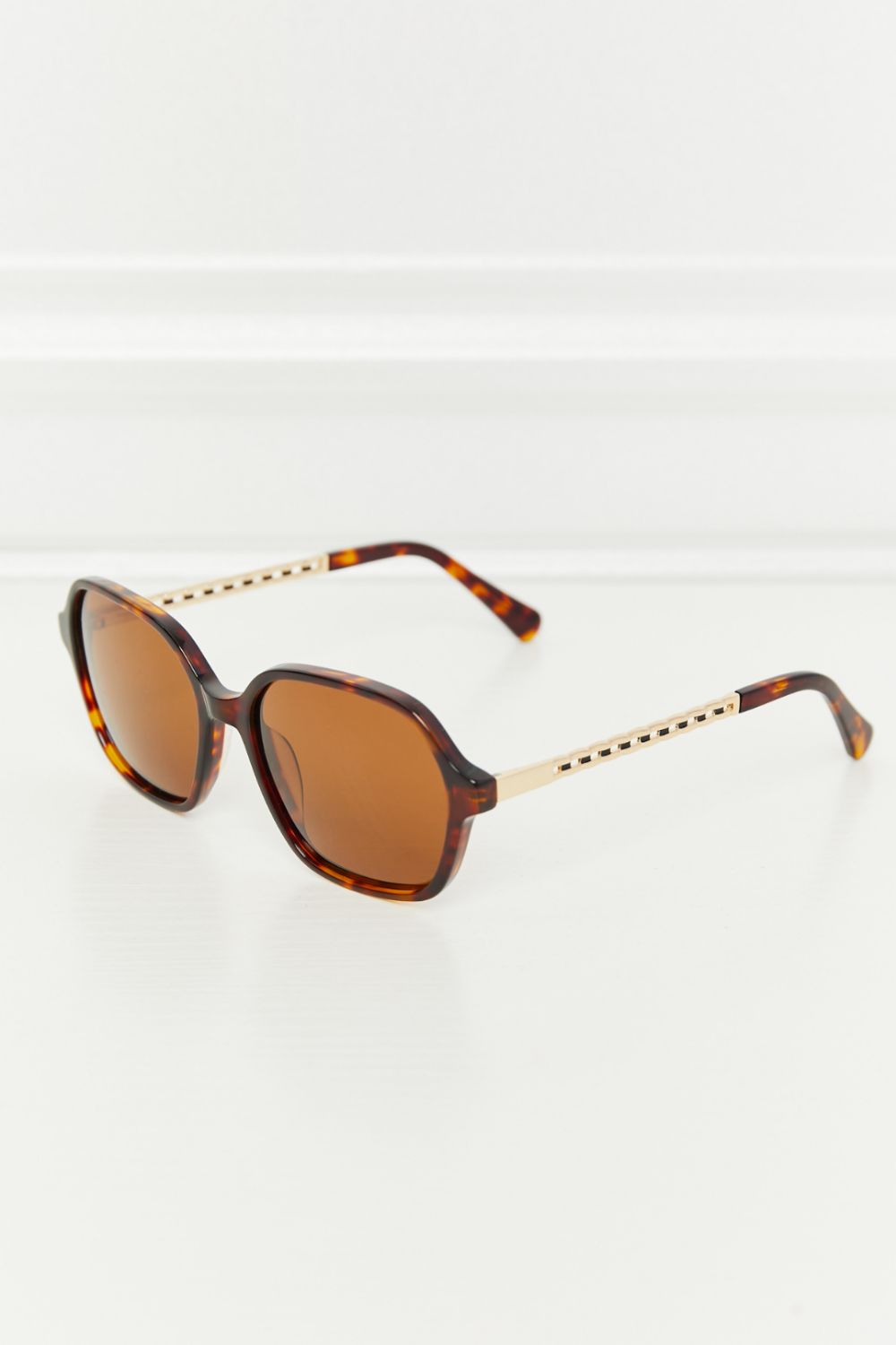 TAC Polarization Lens Full Rim Sunglasses Brown One Size