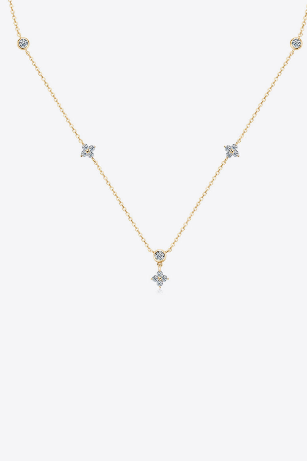 Moissanite 925 Sterling Silver Necklace Gold One Size