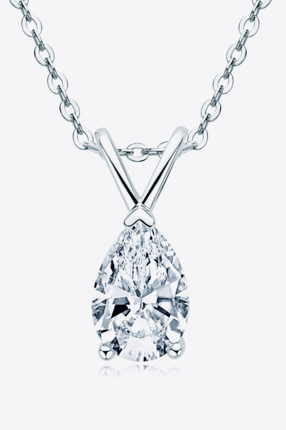 1.5 Carat Moissanite Pendant 925 Sterling Silver Necklace Silver One Size