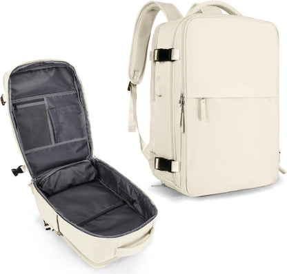 Large Capacity Lightweight Multifunctional Luggage Backpack Beige 33x22x47CM