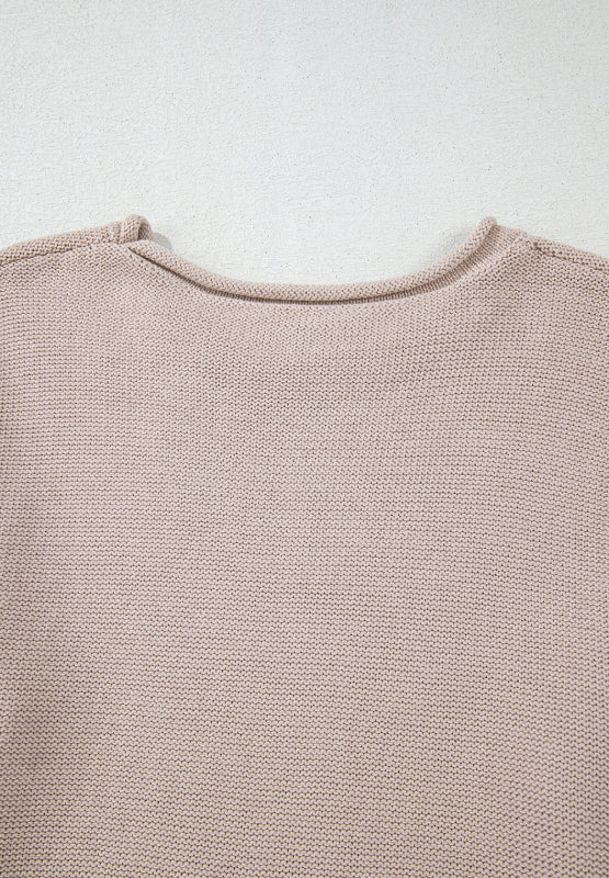 Color Block Round Neck Long Sleeve Sweater