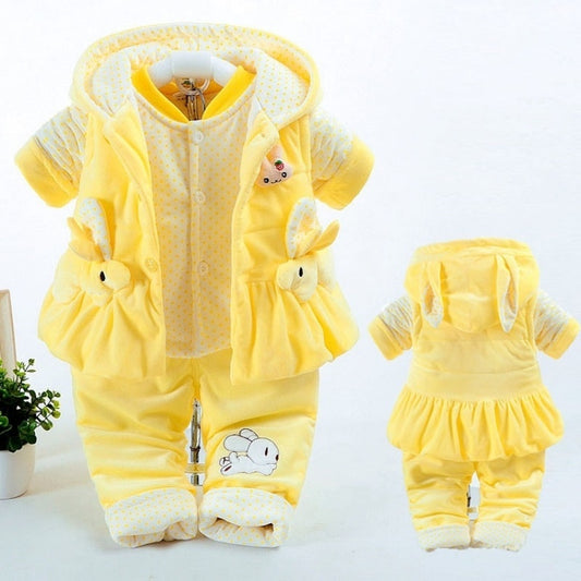 Baby Autumn Clothing Girls Autumn And Winter Clothing Suits Yellow