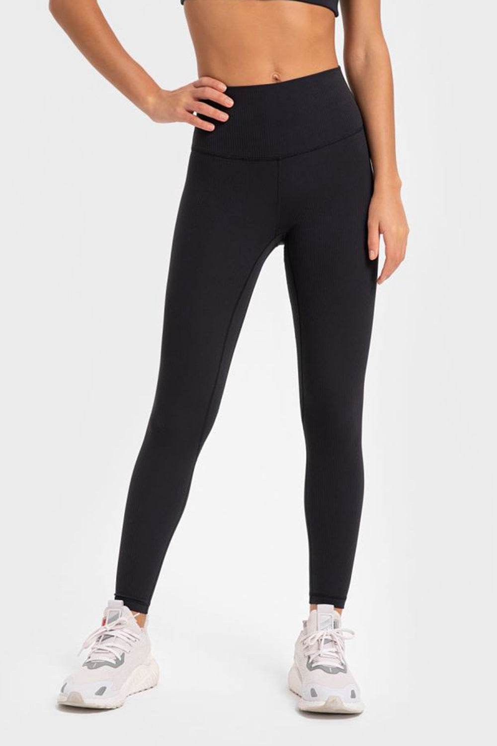 Highly Stretchy Wide Waistband Yoga Leggings Black