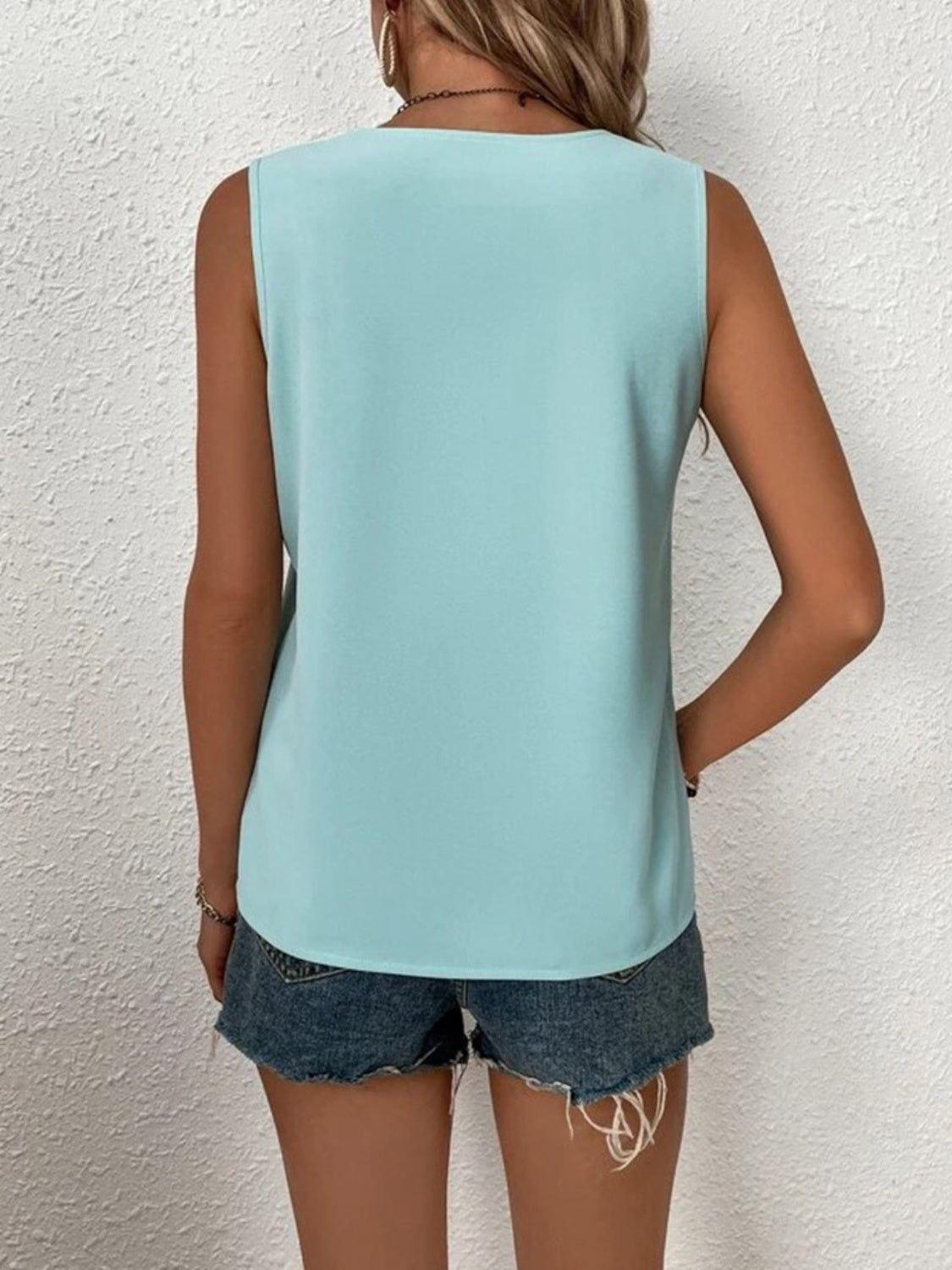 Full Size Lace Detail V-Neck Tank - Thandynie