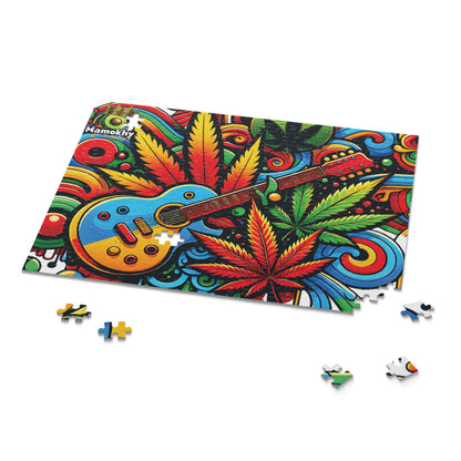 Musical Herb Vibes Puzzle - Custom 120, 252, 500-Piece Options in Gift-Ready Packaging, Jigsaw Puzzle, Relaxing Puzzle, Entertainment Game,