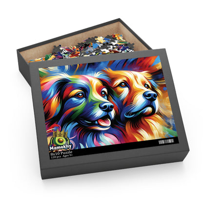 Puzzle Set - Paws & Puzzles: Dual Dog Delight - Custom 120, 252, 500-Piece Puzzles