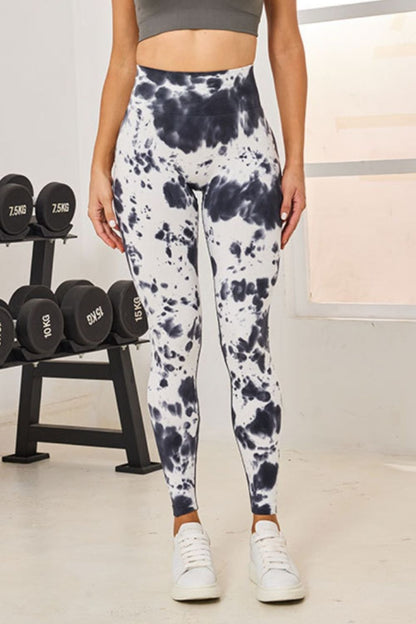 Tie-Dye High Waist Active Leggings White