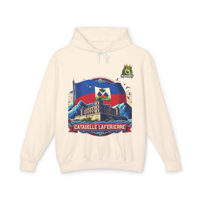 Citadelle Laferrière Haitian Pride Hoodie – Custom Hooded Sweatshirt with Flag Illustration Ivory