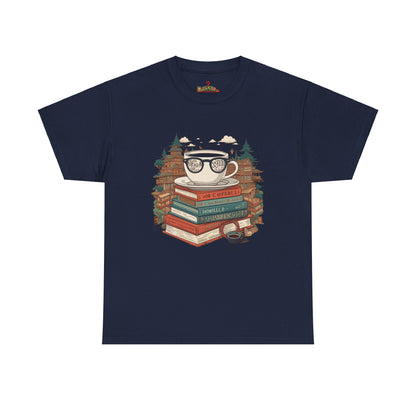 Bibliophile's Bliss Unisex Tee, Book Lover Shirt, Literary T-Shirt, Soft & Durable Cotton Tee, Reading Gift Navy