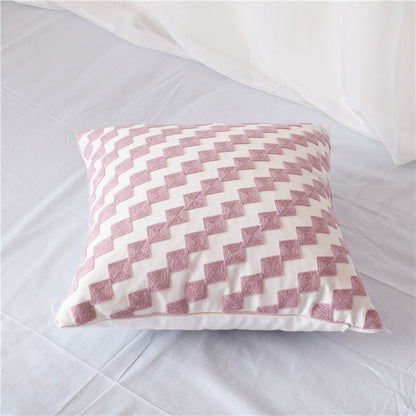 Geometric cotton embroidered pillowcase Grillwork