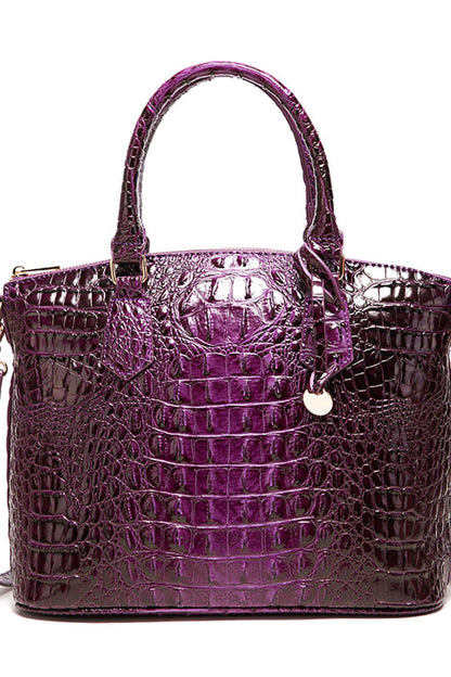 PU Leather Handbag Deep Purple One Size