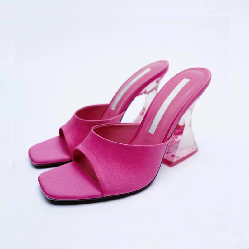 Open Toe High Heel Sandals Hot Pink