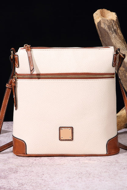 PU Leather Crossbody Bag Ivory One Size