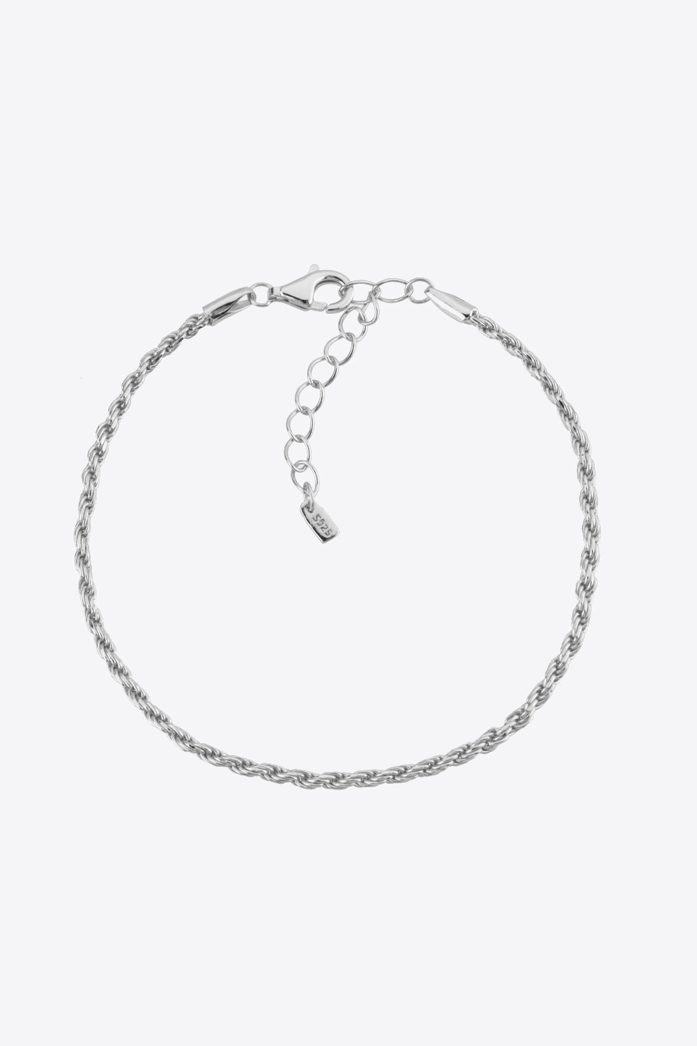 925 Sterling Silver Twisted Bracelet Silver One Size