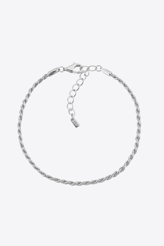 925 Sterling Silver Twisted Bracelet Silver One Size