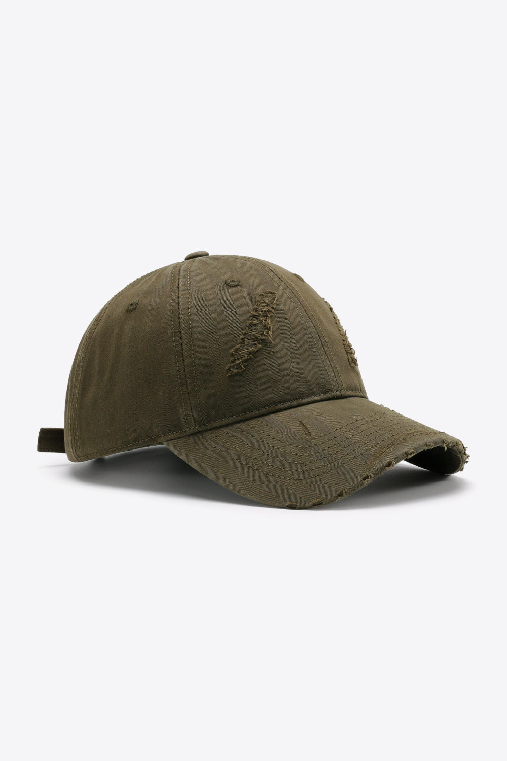 Distressed Adjustable Baseball Cap Army Green One Size