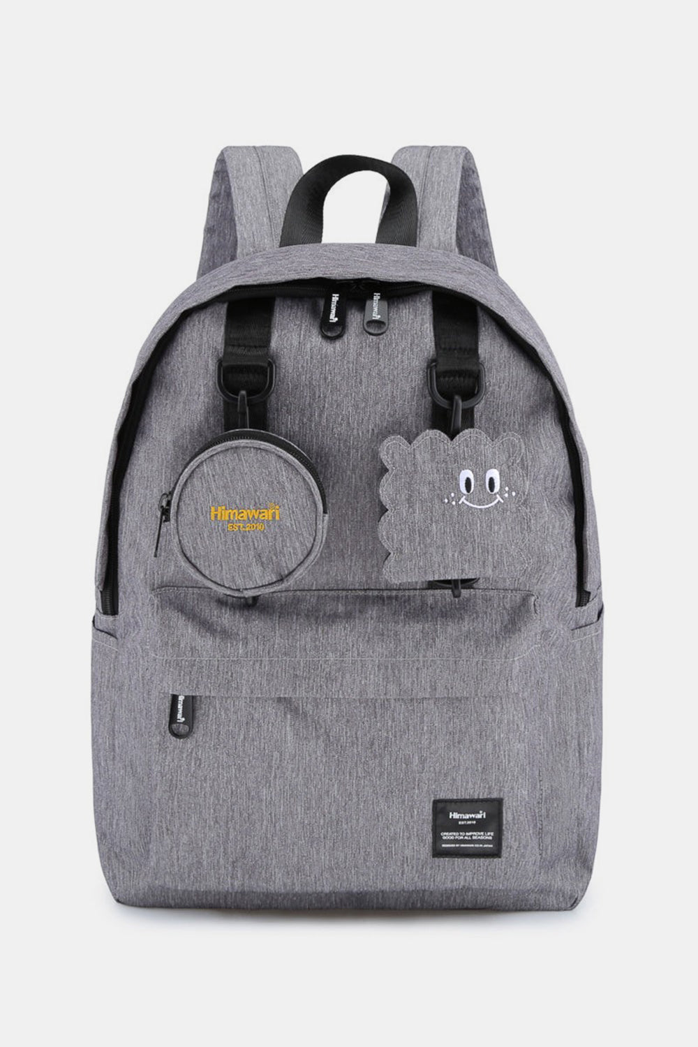 Himawari Waterproof Canvas Backpack Bag with Removable Coin Purse Gray One Size