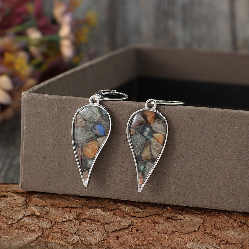 Natural Stone Dangle Earrings - Thandynie