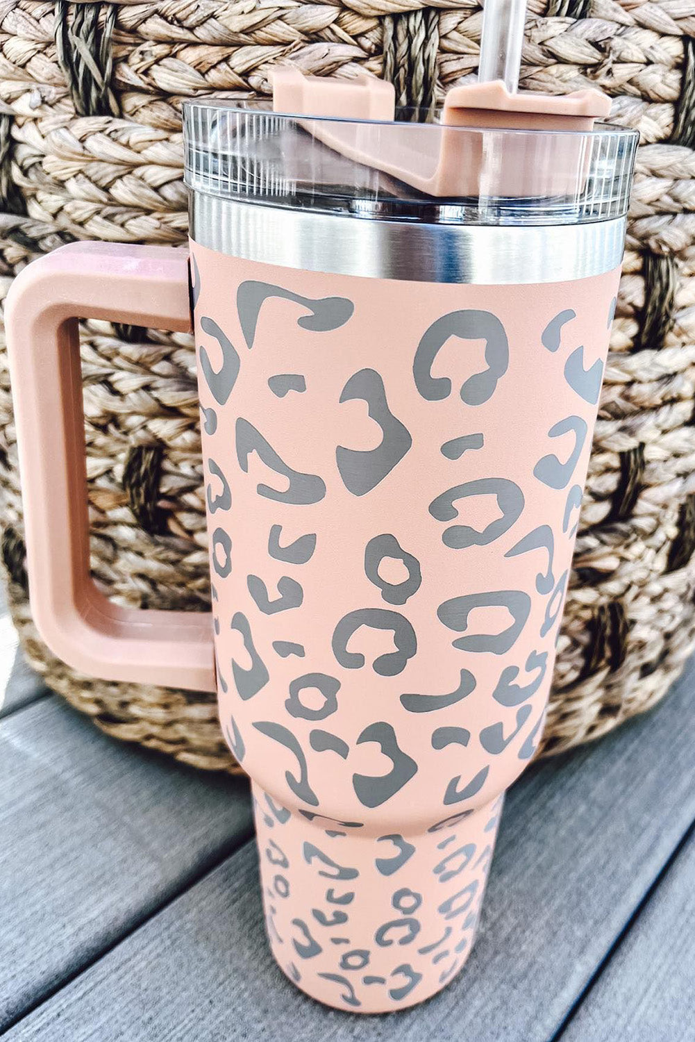 Pink Leopard Spotted 304 Stainless Double Insulated Cup 40oz Pink ONE SIZE 304 stainless steel