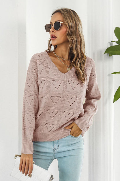 V-Neck Drop Shoulder Sweater