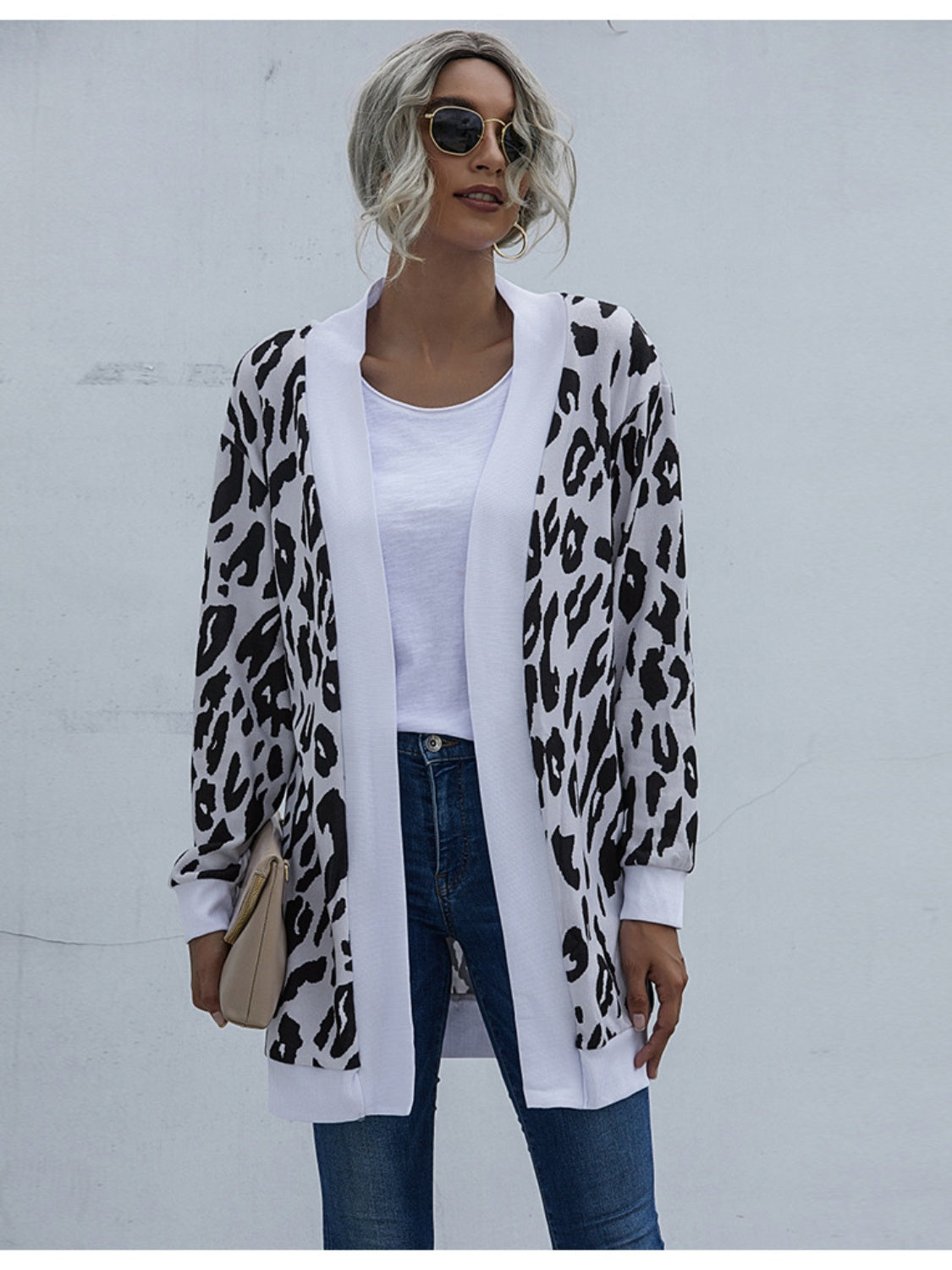 Leopard Open Front Cardigan - Thandynie