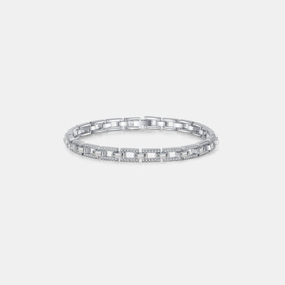 3.2 Carat Moissanite 925 Sterling Silver Bracelet Silver One Size