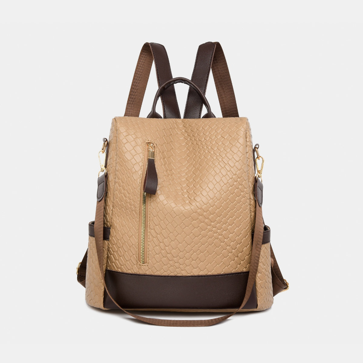 PU Leather Backpack Bag Tan One Size