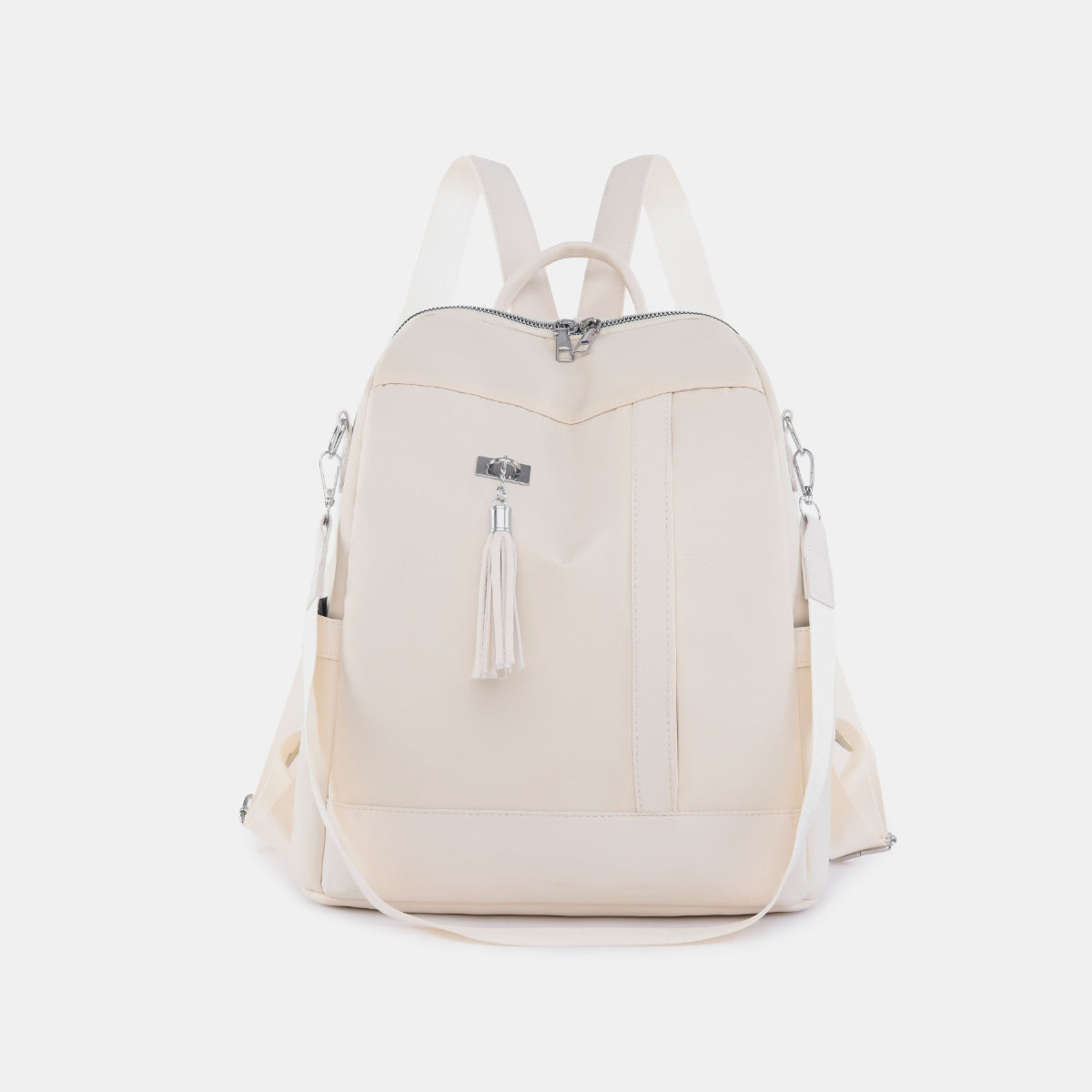 Tassel Oxford Cloth Backpack Bag Ivory One Size