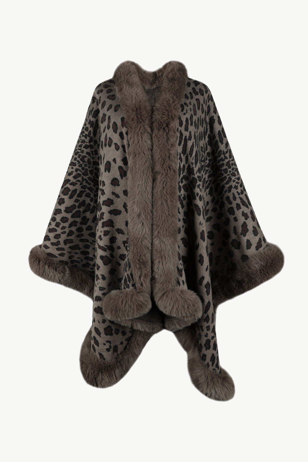 Leopard Open Front Poncho - Thandynie