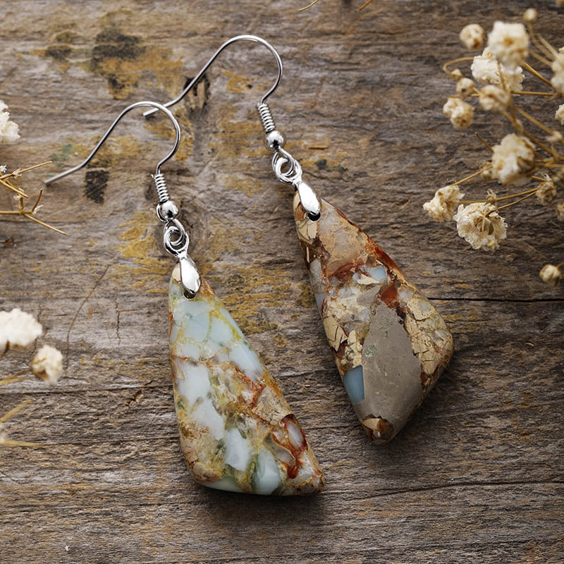 Emperor-Stone Geometric Earrings - Thandynie