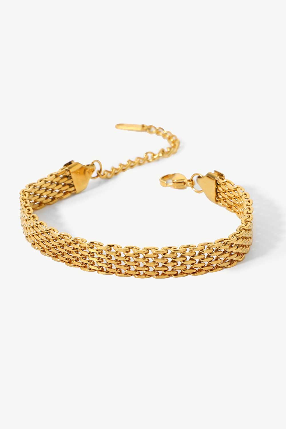 18K Gold-Plated Wide Chain Bracelet Gold One Size