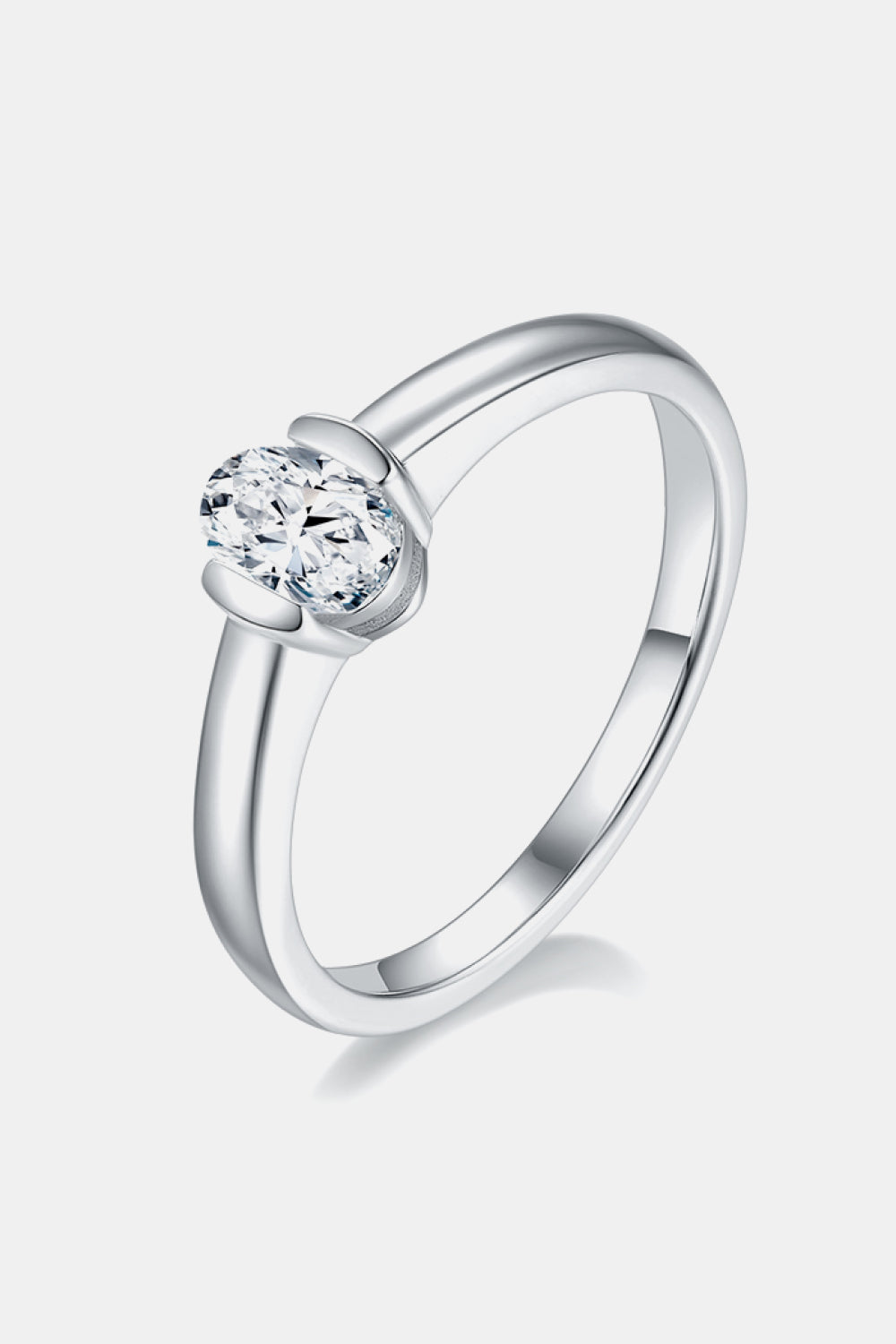 Moissanite 925 Sterling Silver Solitaire Ring Egg