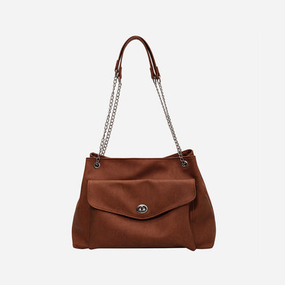 PU Leather Shoulder Bag Burnt Umber One Size