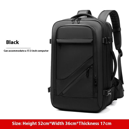 Large Capacity Multifunctional Men's Backpack Black 20 Inches