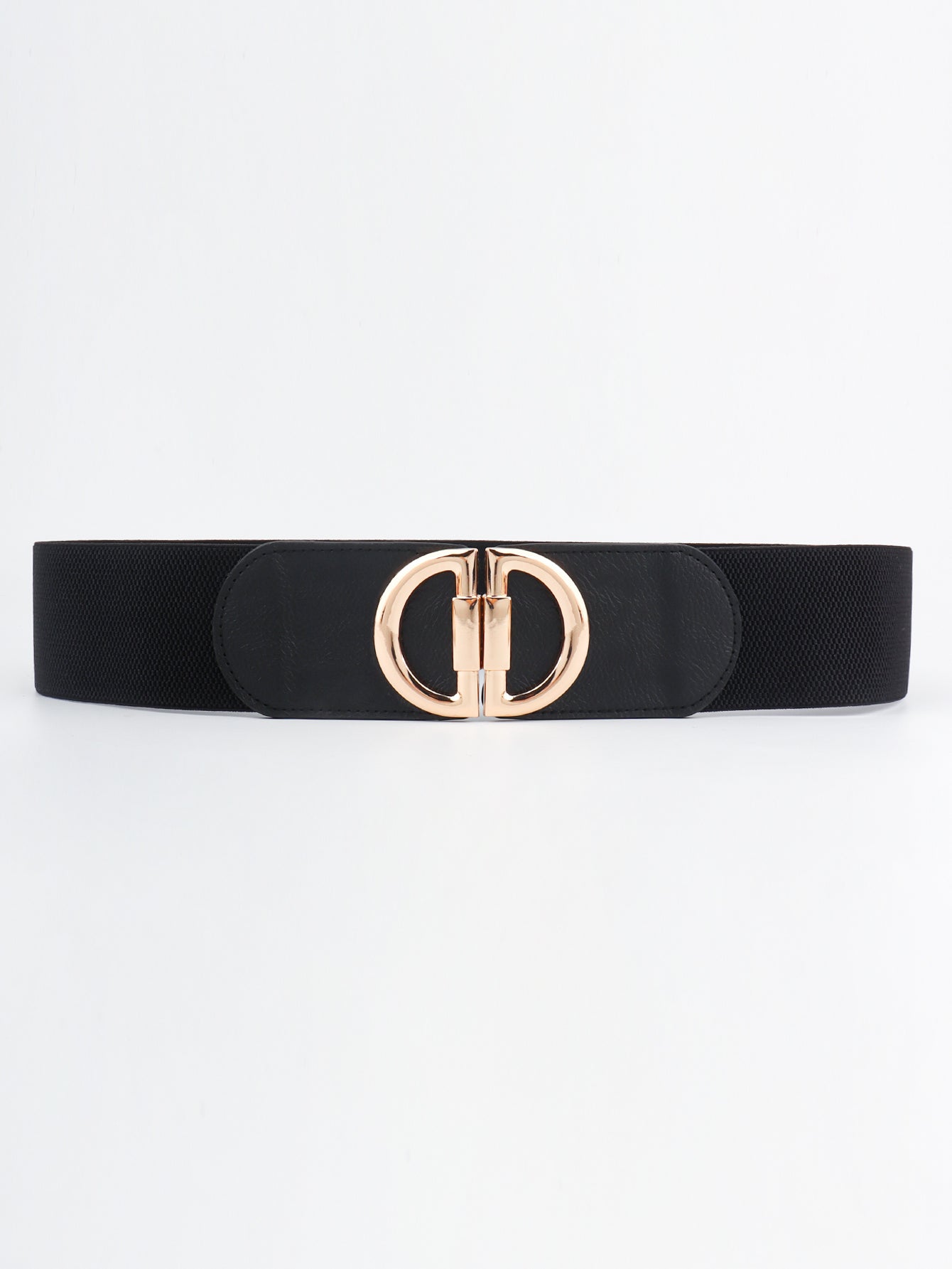 D Buckle Elastic Belt Black One Size