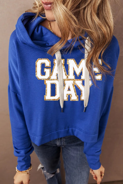 GAME DAY Drawstring Long Sleeve Hoodie