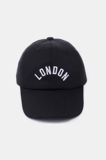 Zenana Embroidered City Baseball Cap London Black One Size