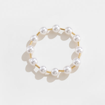 Gold-Plated Pearl Copper Bracelet Style C One Size