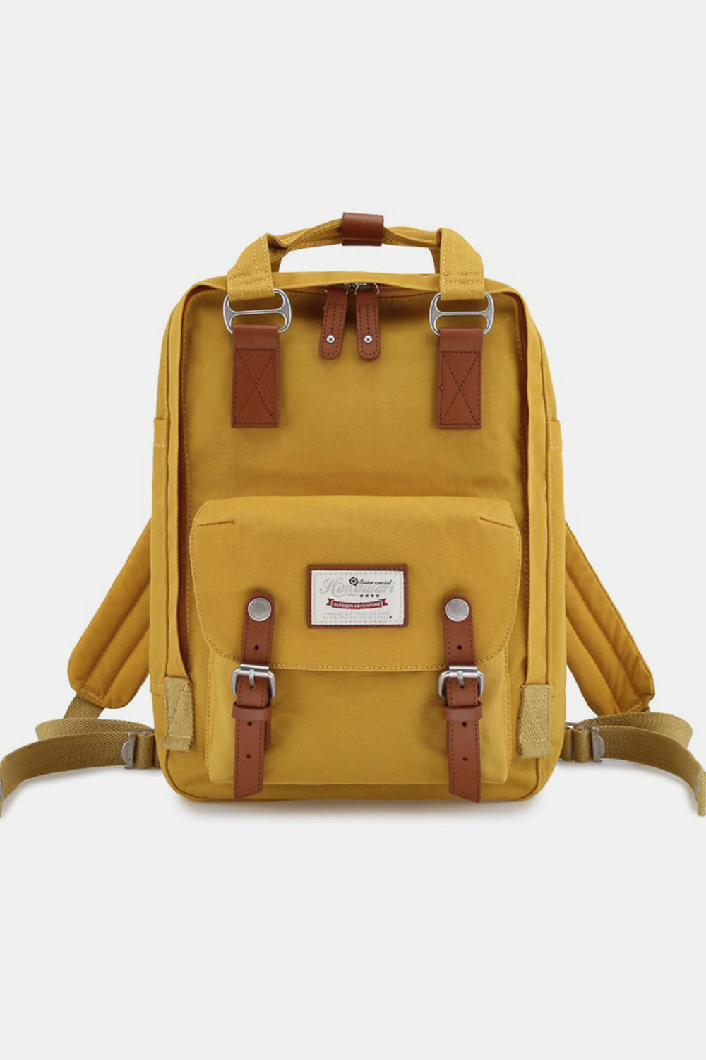 Himawari Contrast Waterproof Nylon Backpack Bag Yellow One Size