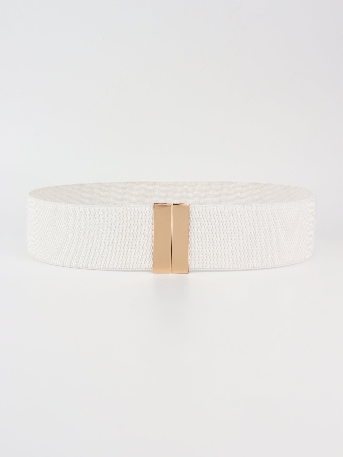 Alloy Buckle Elastic Belt White Gold One Size